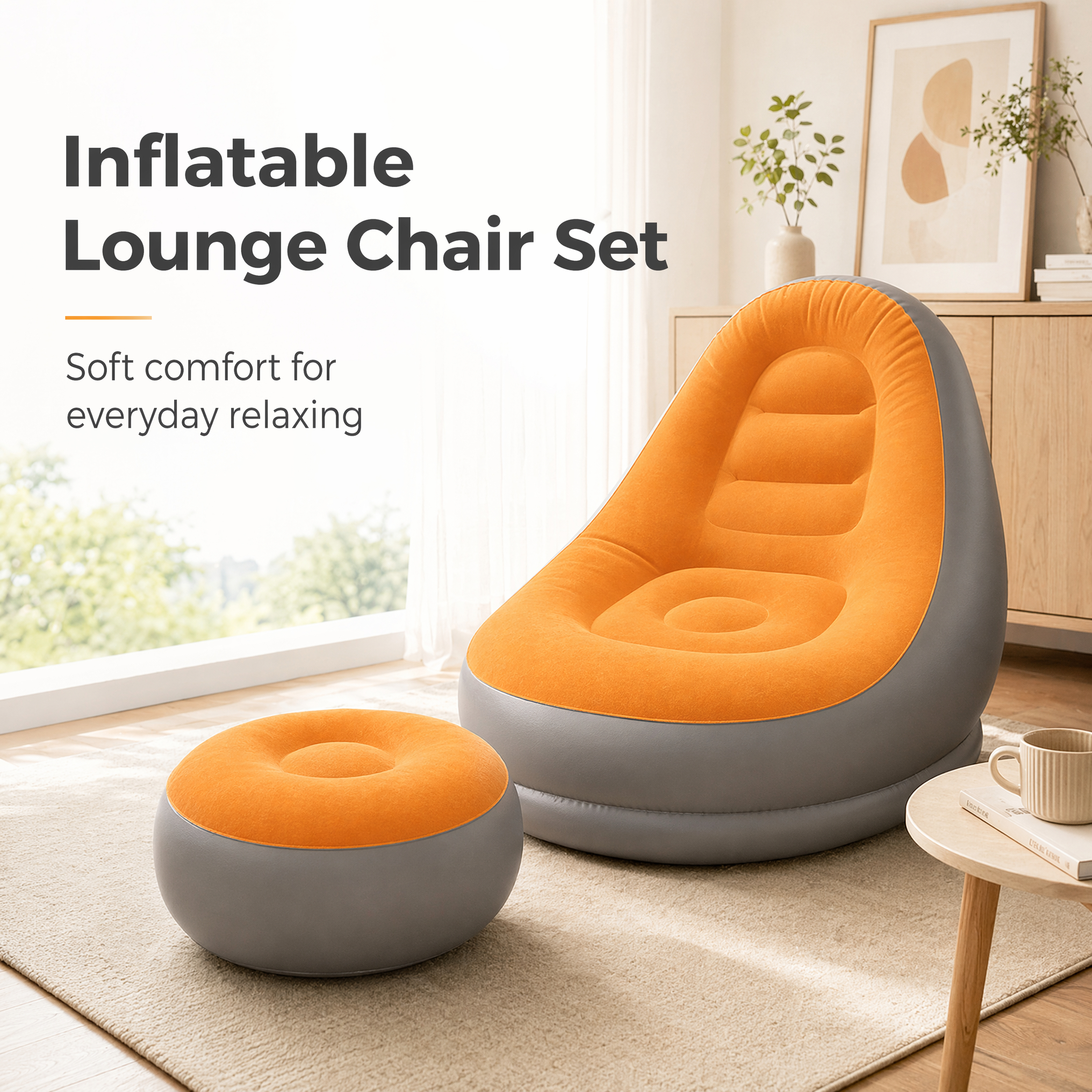Outdoor Furniture Lounge - 2 IN 1 Inflatable Sofa with