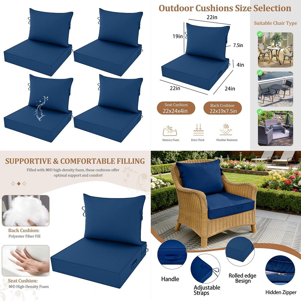 Outdoor Furniture Cushions 22 X 22 - Deep Seat Cushions 22 x 24