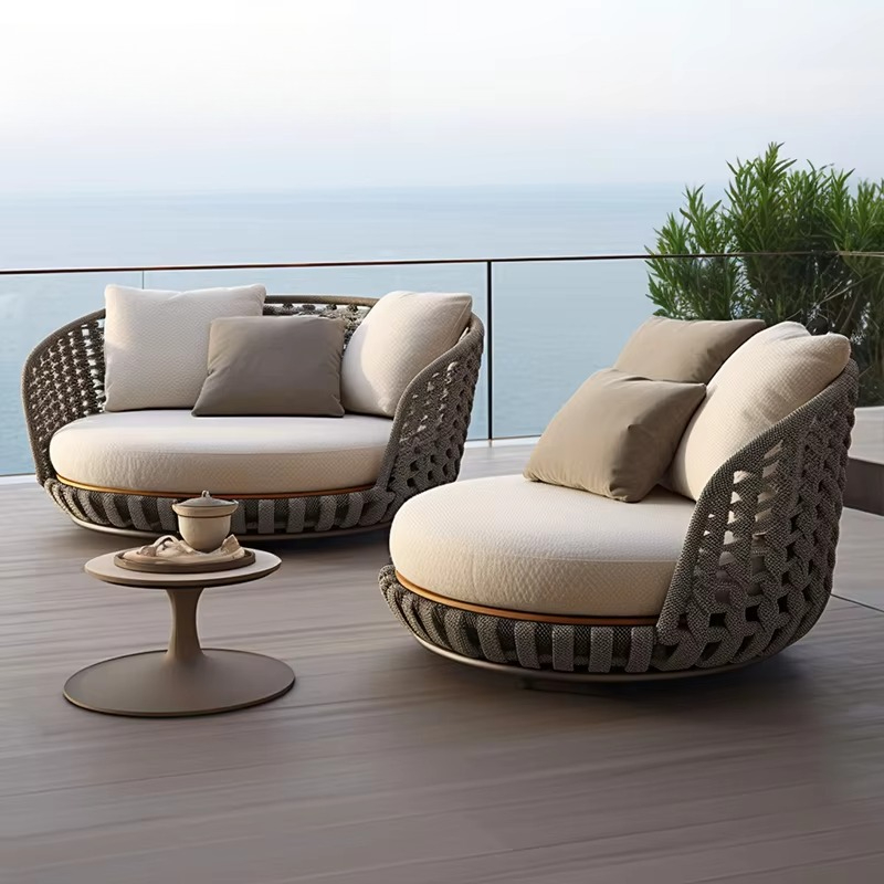 Outdoor Furniture Polywood - Modern hotel rope outdoor furniture luxury