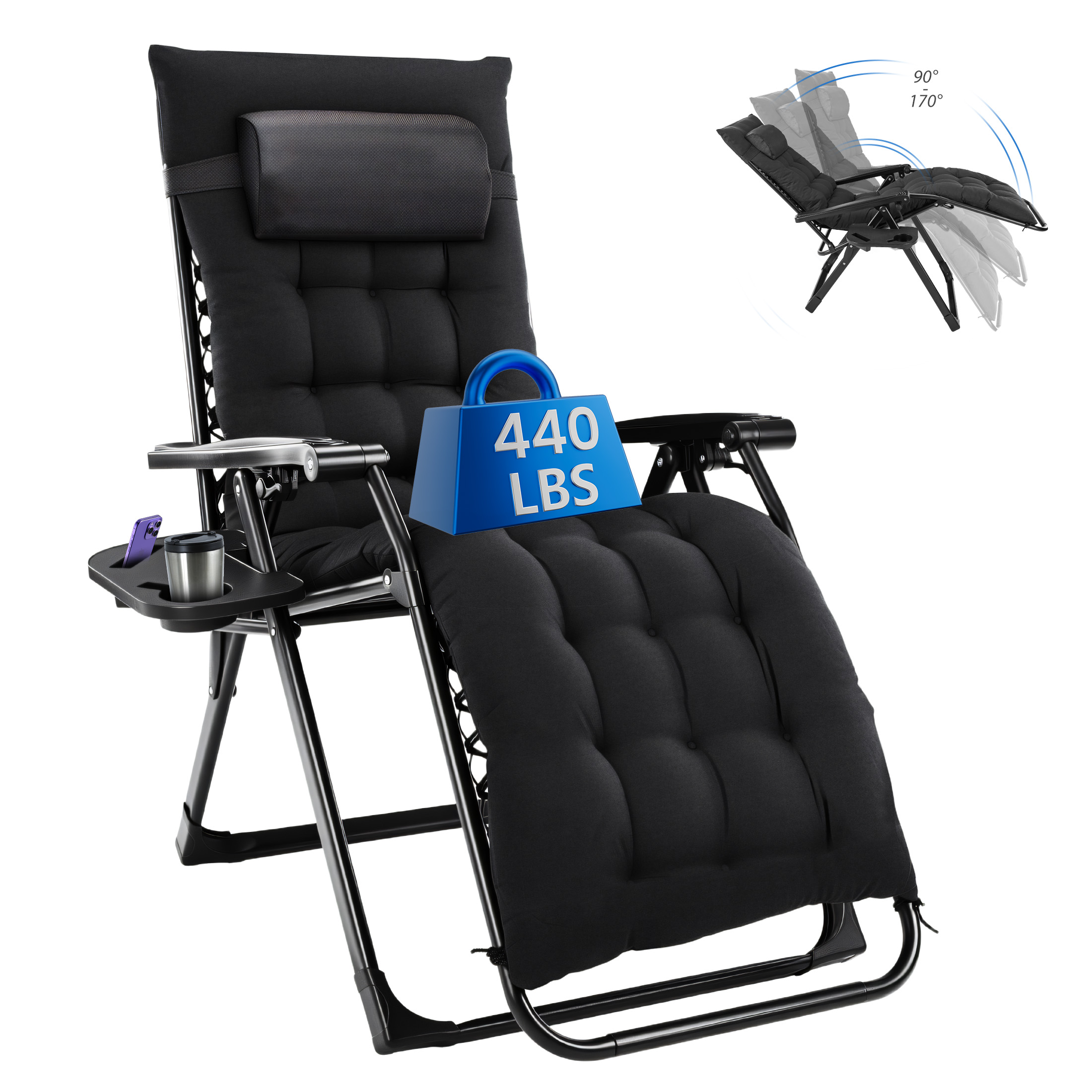 Outdoor Furniture Polywood - MCQ Zero Gravity Cushioned Lounge Chair