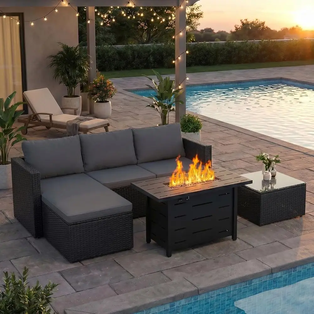 Outdoor Furniture Grey - 4-Piece Outdoor Patio Furniture Set with