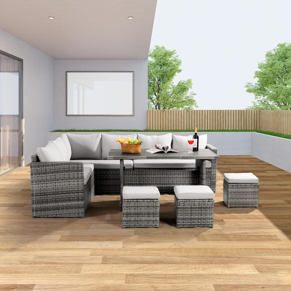 Outdoor Furniture Grey - 7 Piece Outdoor Patio Furniture Set