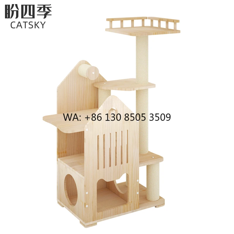 Outdoor Furniture Luxury - Modern Luxury Nature Wooden Cat Tree
