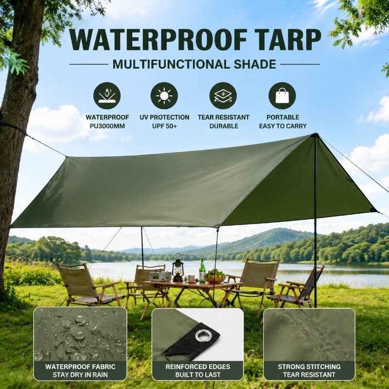 Sun Sail Shade - Ultralight Waterproof Tarp Camping Tent Shade
