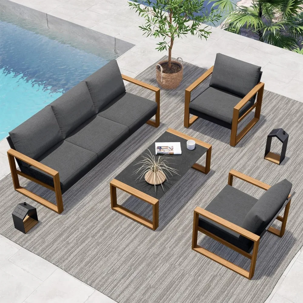 Outdoor Furniture Japanese Style - %a 4-Piece Modern Aluminum Patio Furniture
