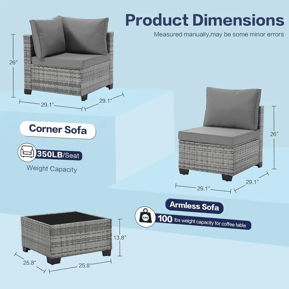 7-Piece Grey Rattan Outdoor Pa – Outdoor Furniture Grey Bewertung und Preis