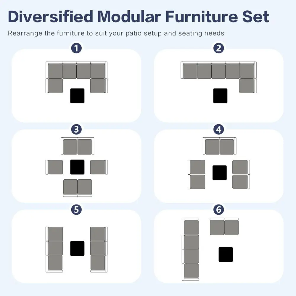7-Piece Grey Rattan Outdoor Pa – Outdoor Furniture Grey Bewertung und Preis