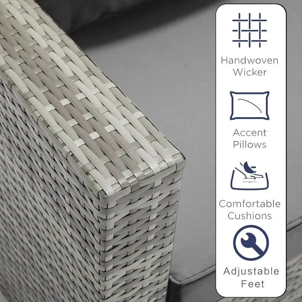 7-Piece Grey Rattan Outdoor Pa – Outdoor Furniture Grey Bewertung und Preis