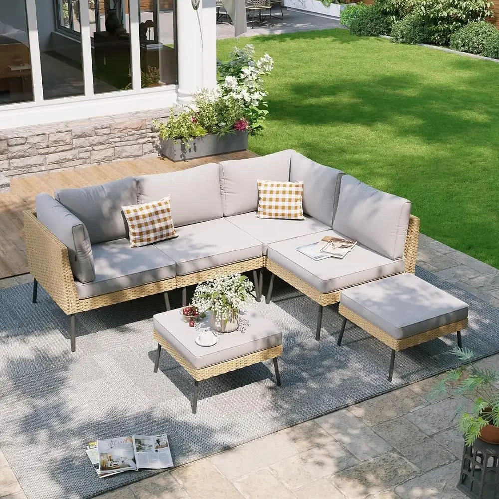 6-Piece Outdoor Wicker Furnitu – Outdoor Furniture Grey Bewertung und Preis