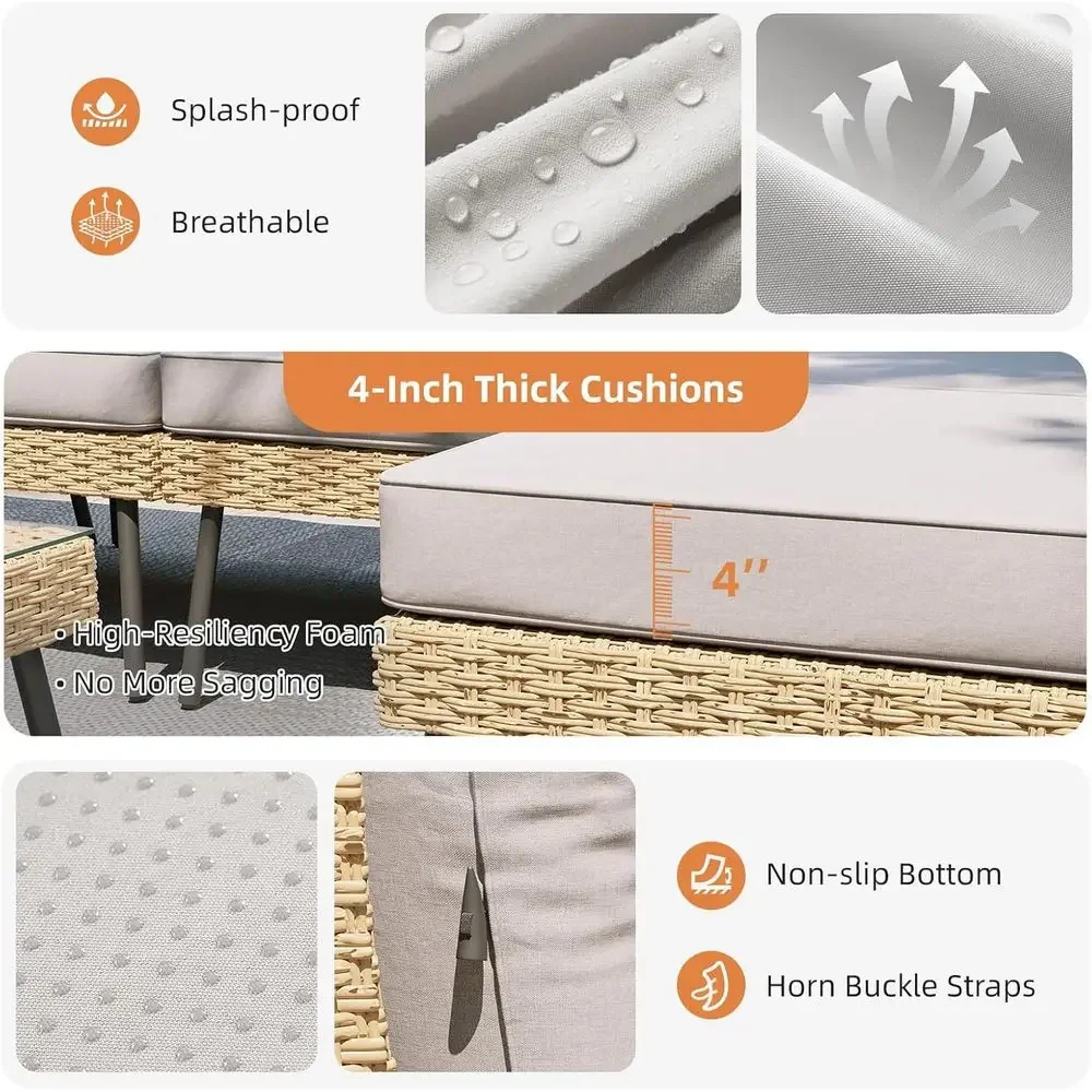 6-Piece Outdoor Wicker Furnitu – Outdoor Furniture Grey Bewertung und Preis