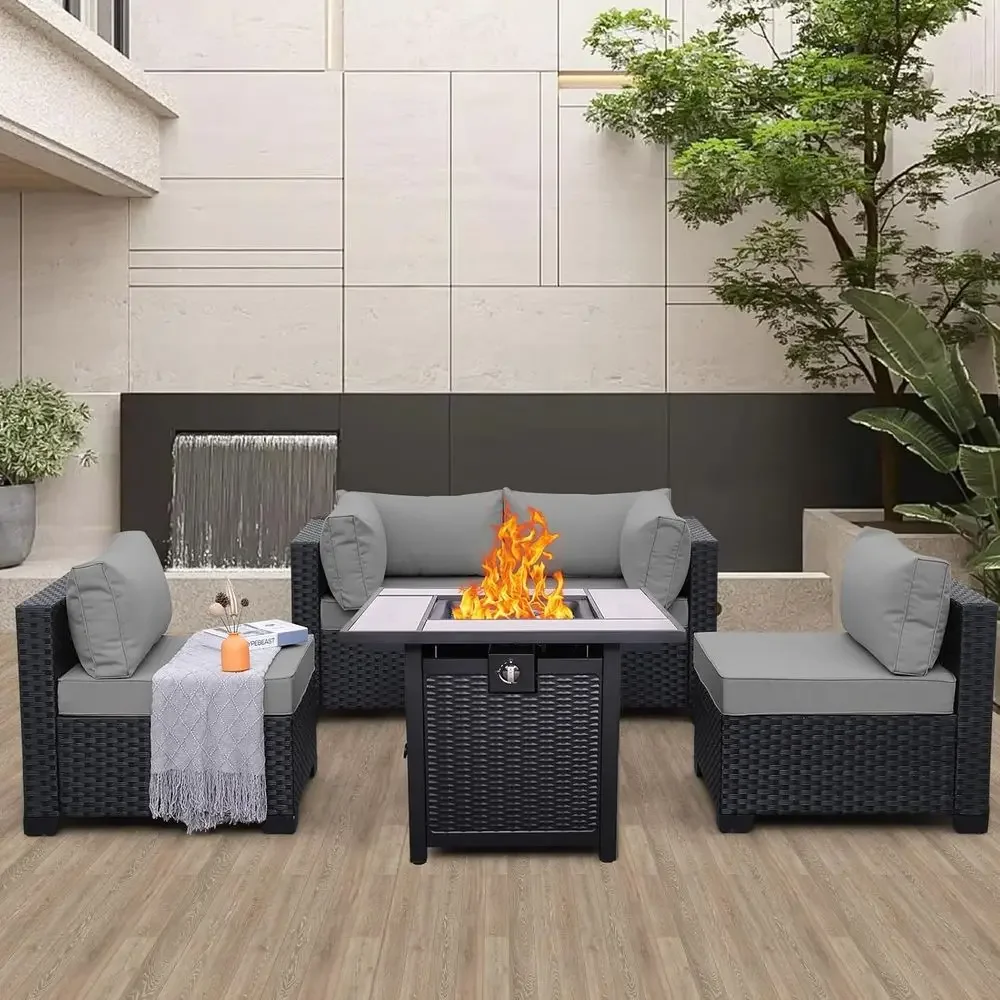5-Piece Outdoor Patio Furnitur – Outdoor Furniture Grey Bewertung und Preis