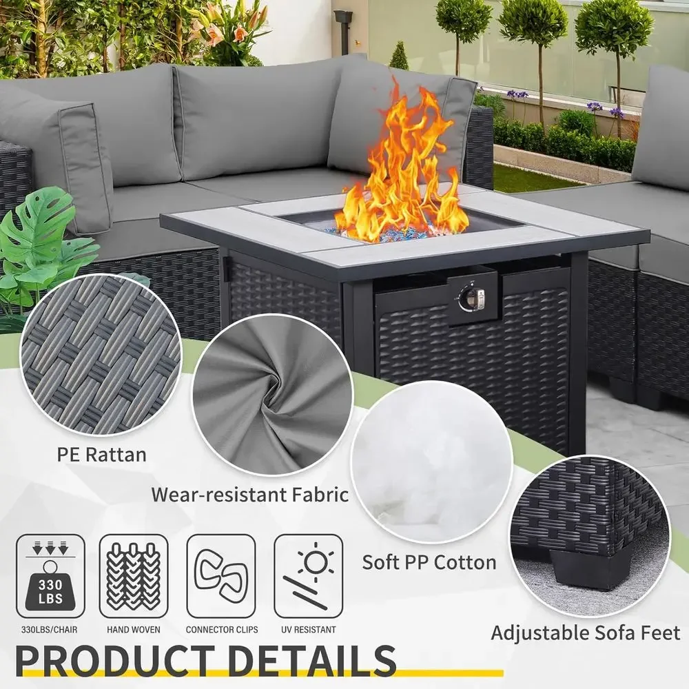 5-Piece Outdoor Patio Furnitur – Outdoor Furniture Grey Bewertung und Preis