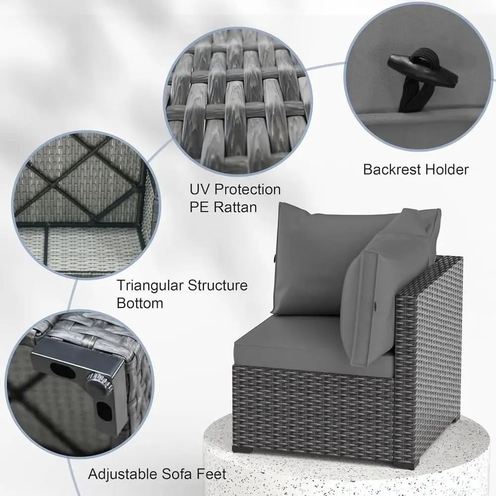 7-Piece Outdoor Sectional PE R – Outdoor Furniture Grey Bewertung und Preis