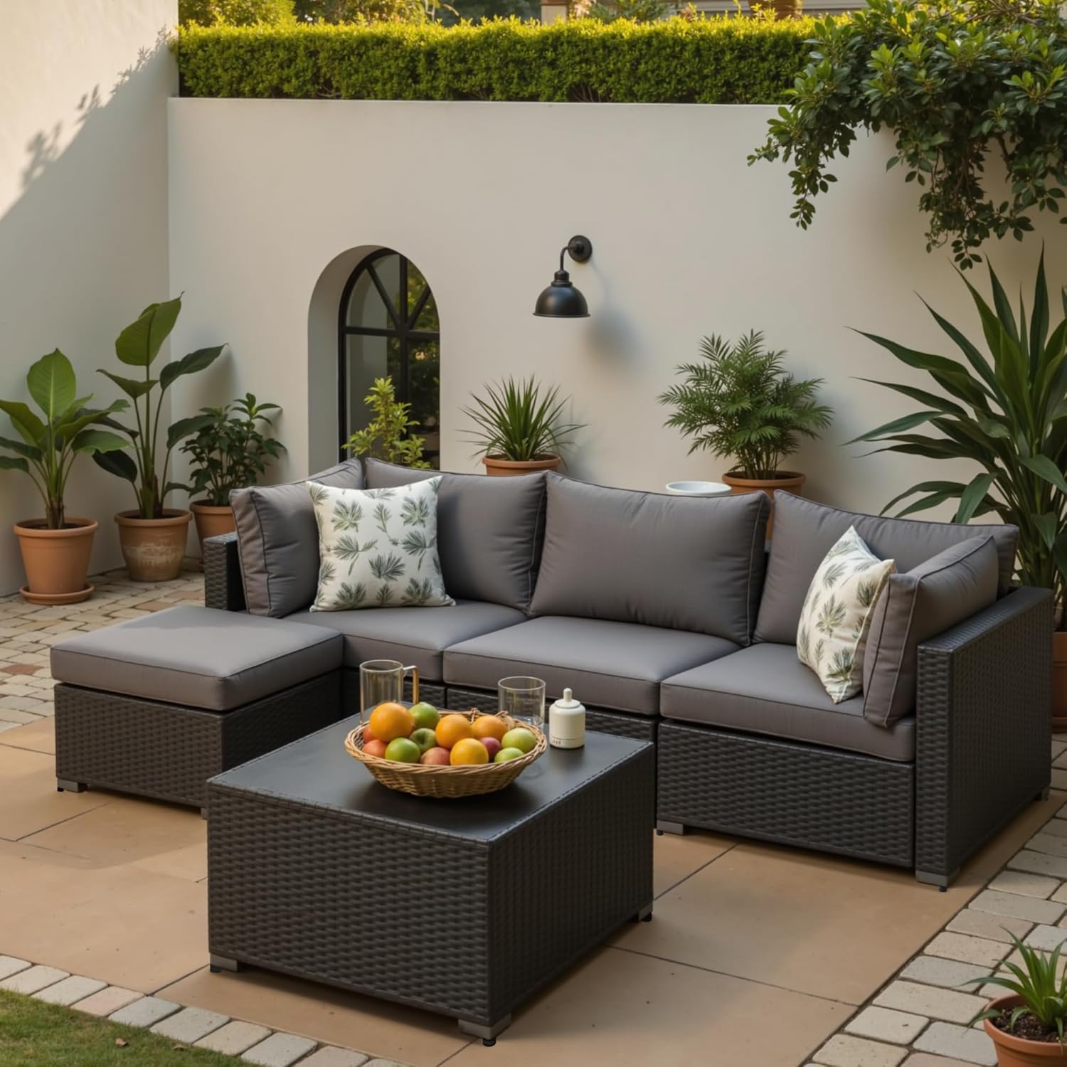 Grey Thickened Cushion 5PCS Ou – Outdoor Furniture Grey Bewertung und Preis