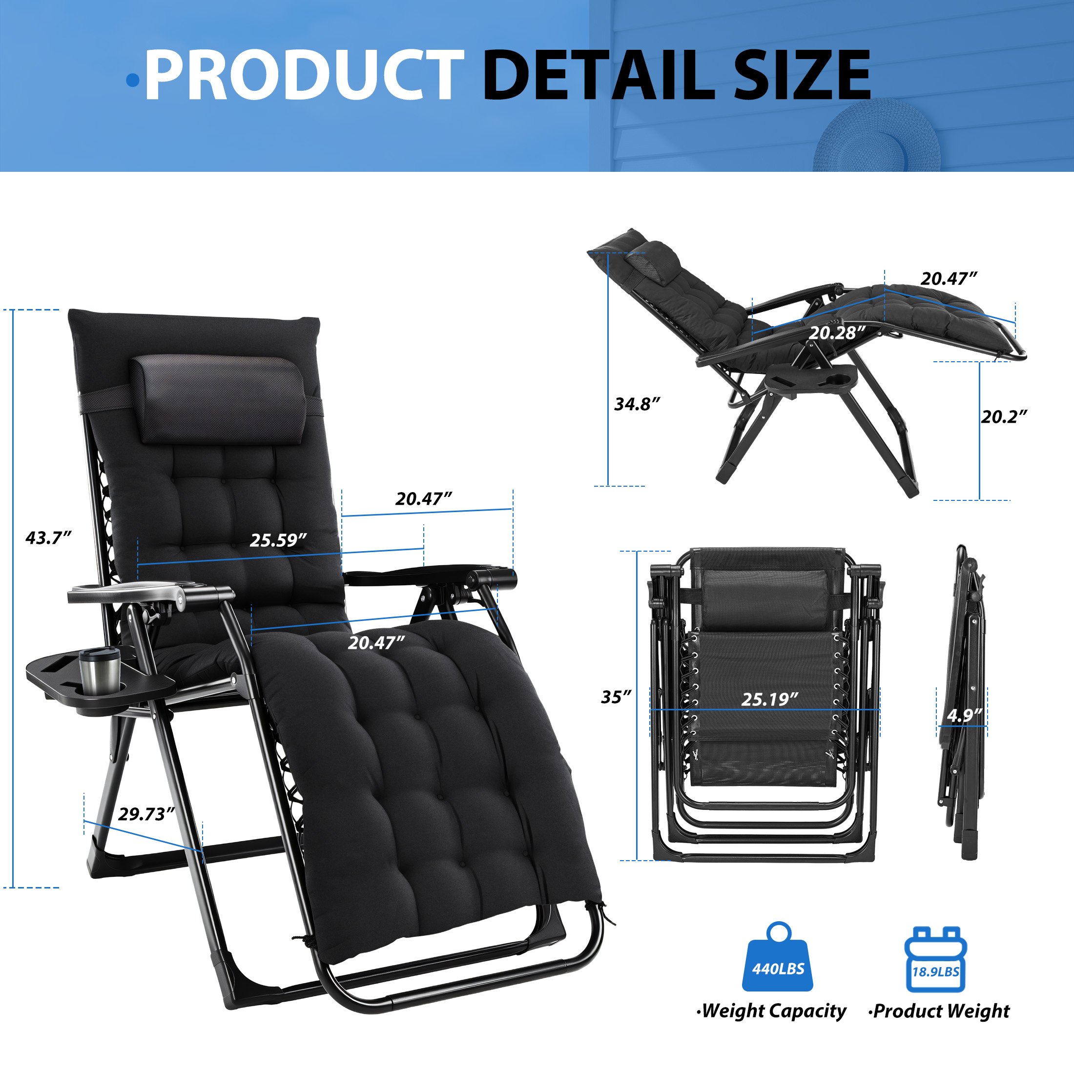 MCQ Zero Gravity Cushioned Lou – Outdoor Furniture Polywood Bewertung und Preis
