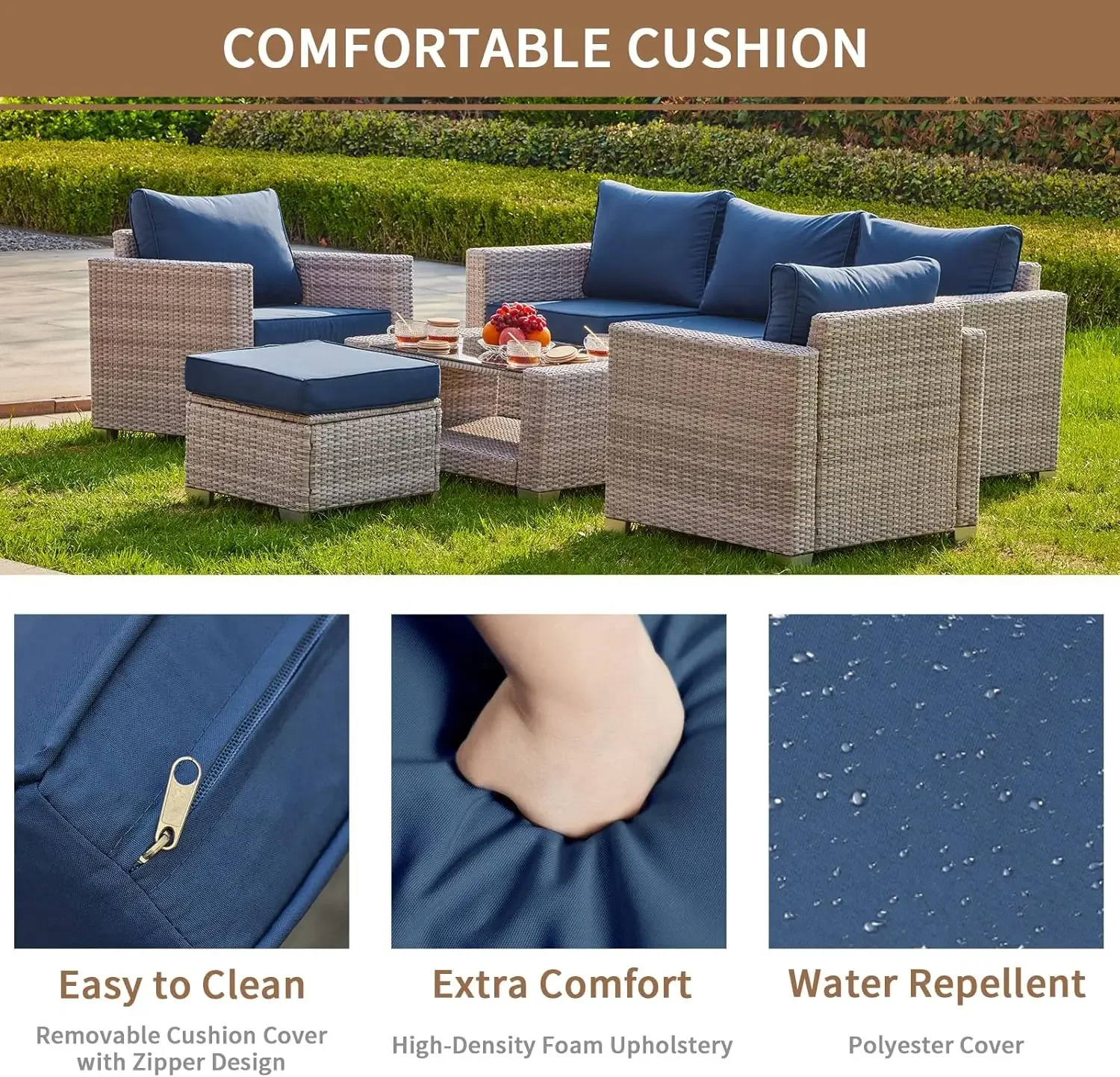 %a 7 Pieces Outdoor Patio Furn – Outdoor Furniture Grey Bewertung und Preis
