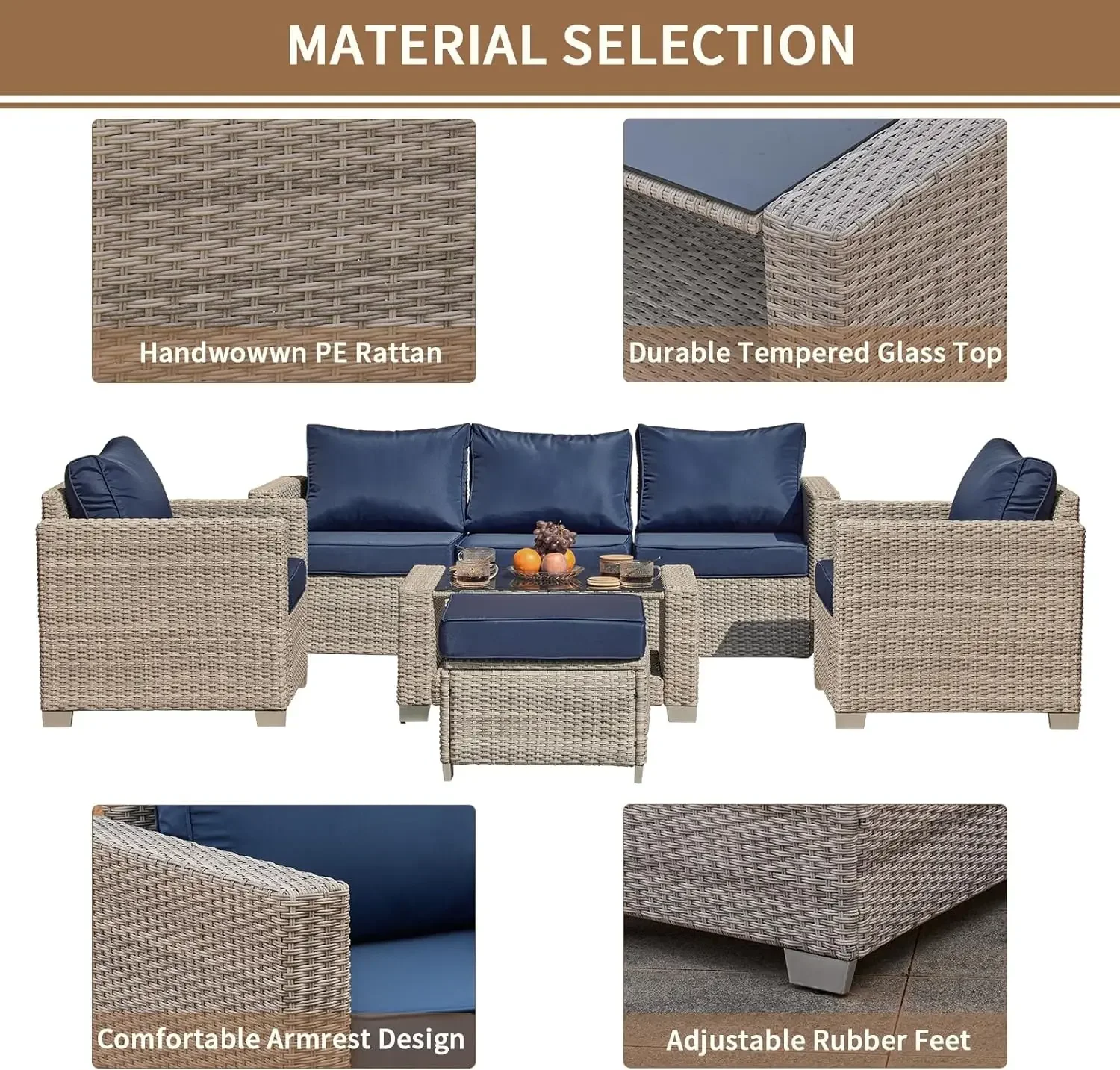 %a 7 Pieces Outdoor Patio Furn – Outdoor Furniture Grey Bewertung und Preis