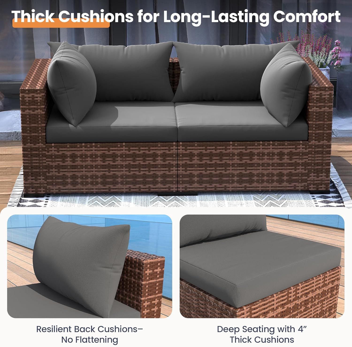 5-Piece Outdoor Sectional Sofa – Outdoor Furniture Grey Bewertung und Preis