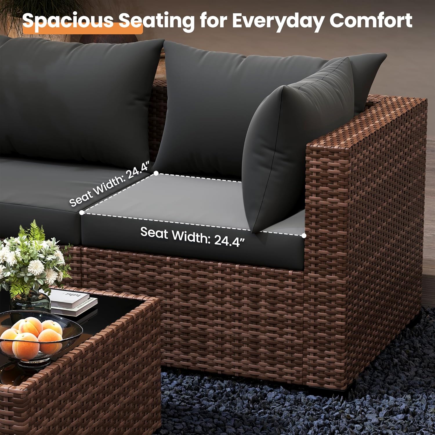 5-Piece Outdoor Sectional Sofa – Outdoor Furniture Grey Bewertung und Preis