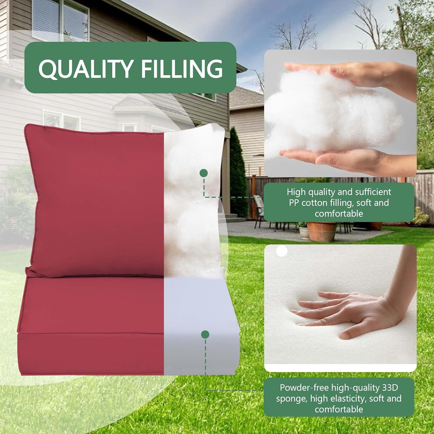 Outdoor Chair Cushions 4 Set,  – Outdoor Furniture Cushions 22 X 22 Bewertung und Preis