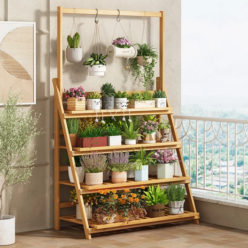 Solid Wood Flower Shelf Plant  – Outdoor Furniture Design Bewertung und Preis