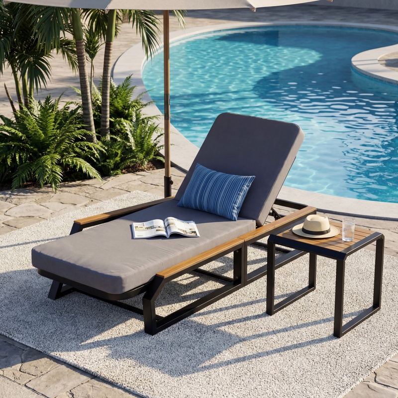 5-Position Outdoor Chaise Loun – Outdoor Furniture Grey Bewertung und Preis