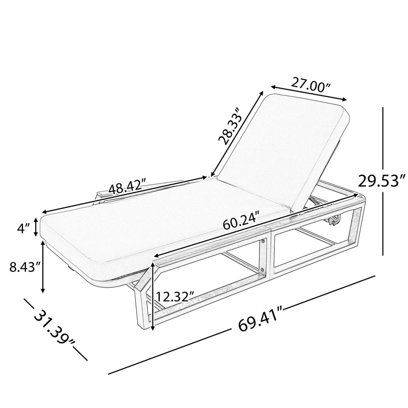 5-Position Outdoor Chaise Loun – Outdoor Furniture Grey Bewertung und Preis
