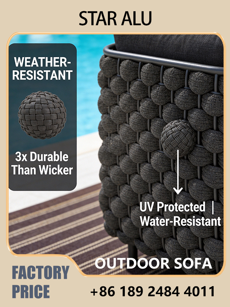 3-Seater Outdoor Rattan Sofa S – Outdoor Furniture Grey Bewertung und Preis