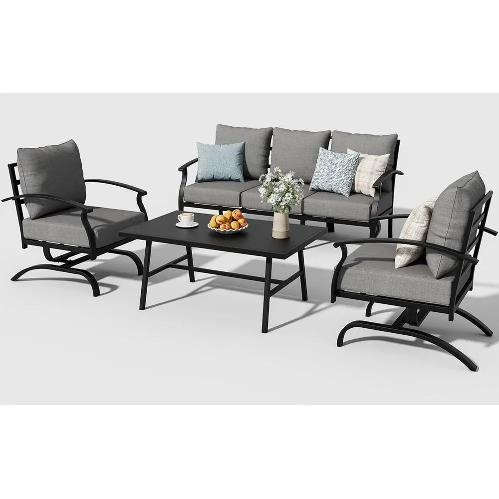 Grey Outdoor Metal Patio Furni – Outdoor Furniture Grey Bewertung und Preis
