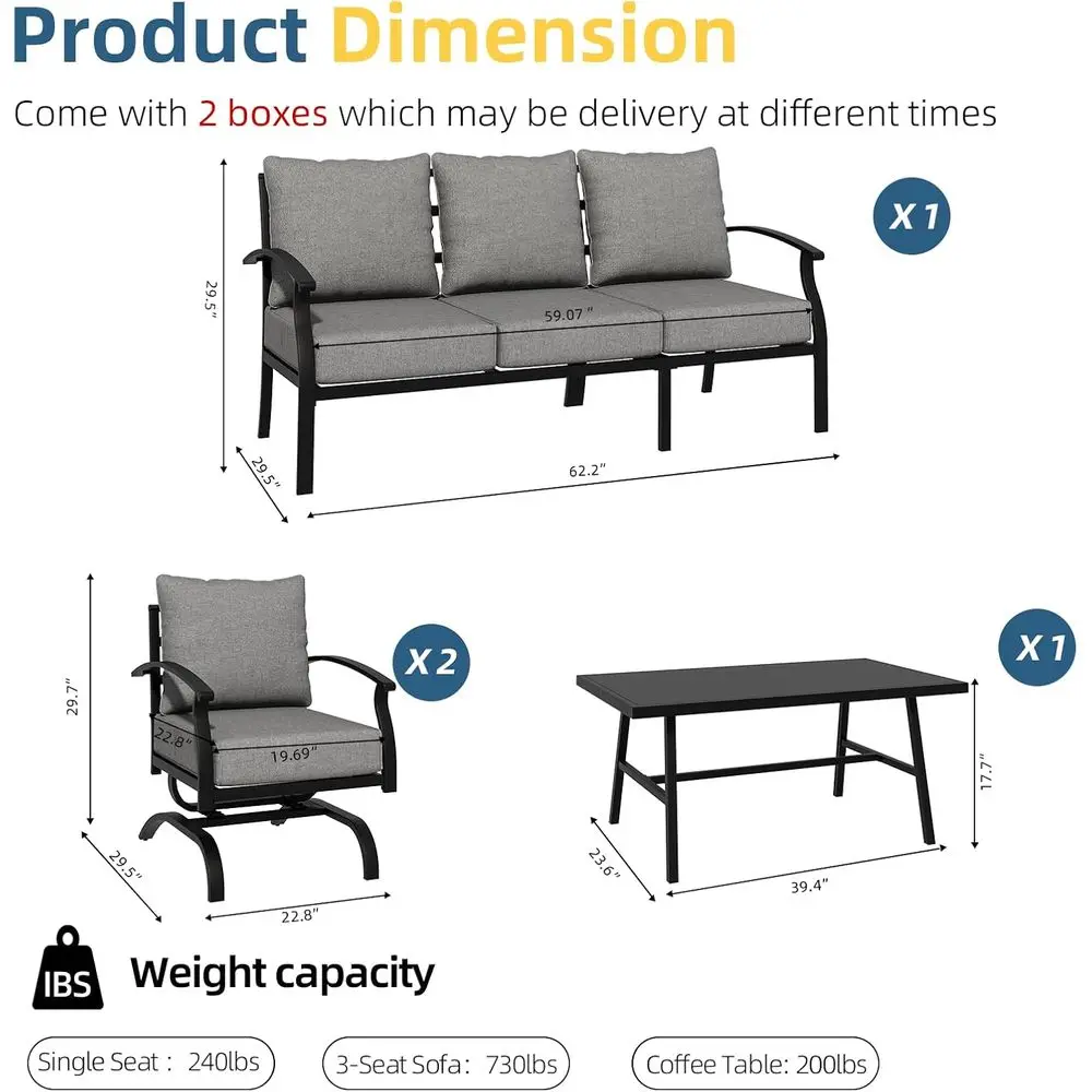 Grey Outdoor Metal Patio Furni – Outdoor Furniture Grey Bewertung und Preis