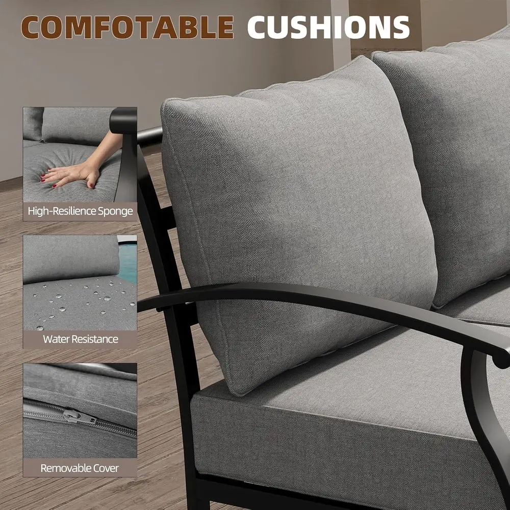 Grey Outdoor Metal Patio Furni – Outdoor Furniture Grey Bewertung und Preis