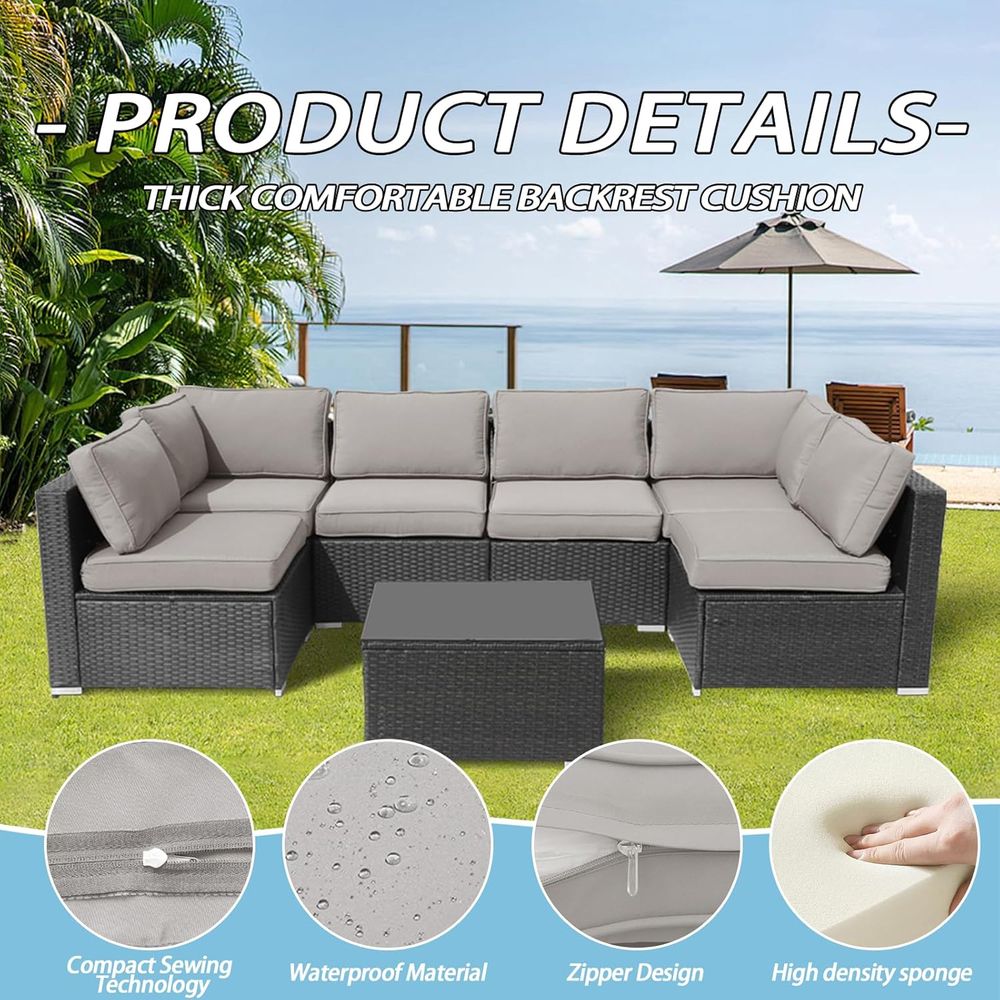 14-Piece Grey Water-Resistant  – Outdoor Furniture Grey Bewertung und Preis