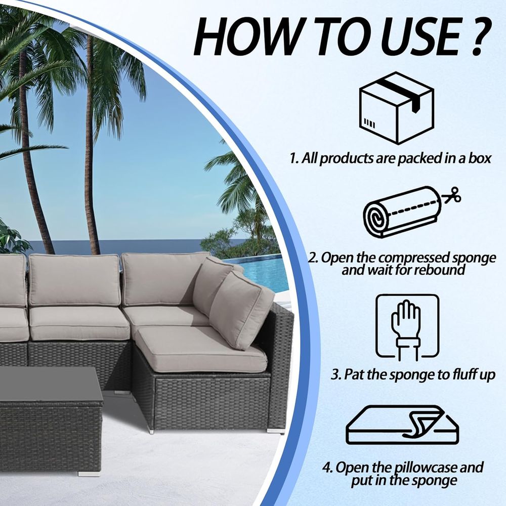 14-Piece Grey Water-Resistant  – Outdoor Furniture Grey Bewertung und Preis