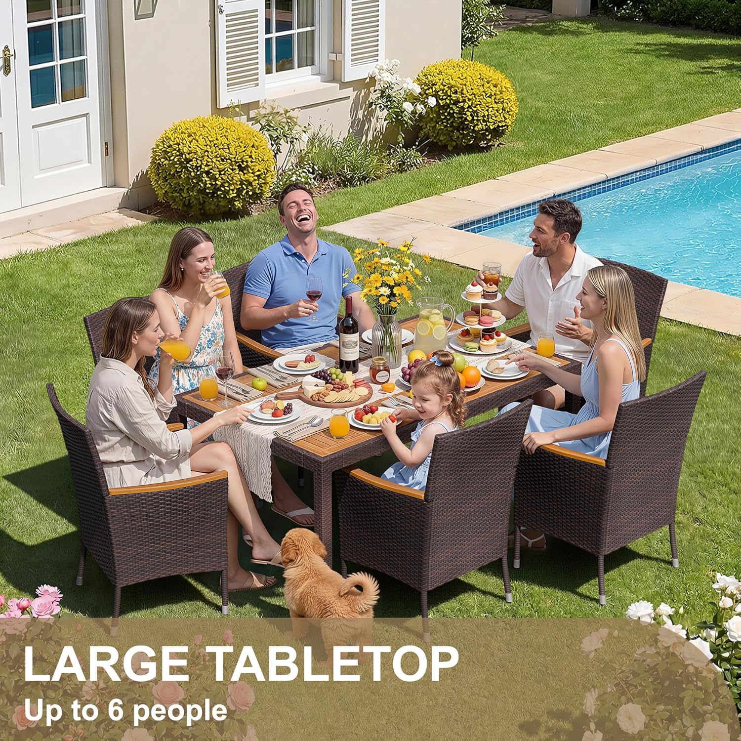7 Piece Patio Dining Set Acaci – Outdoor Furniture Japanese Style Bewertung und Preis
