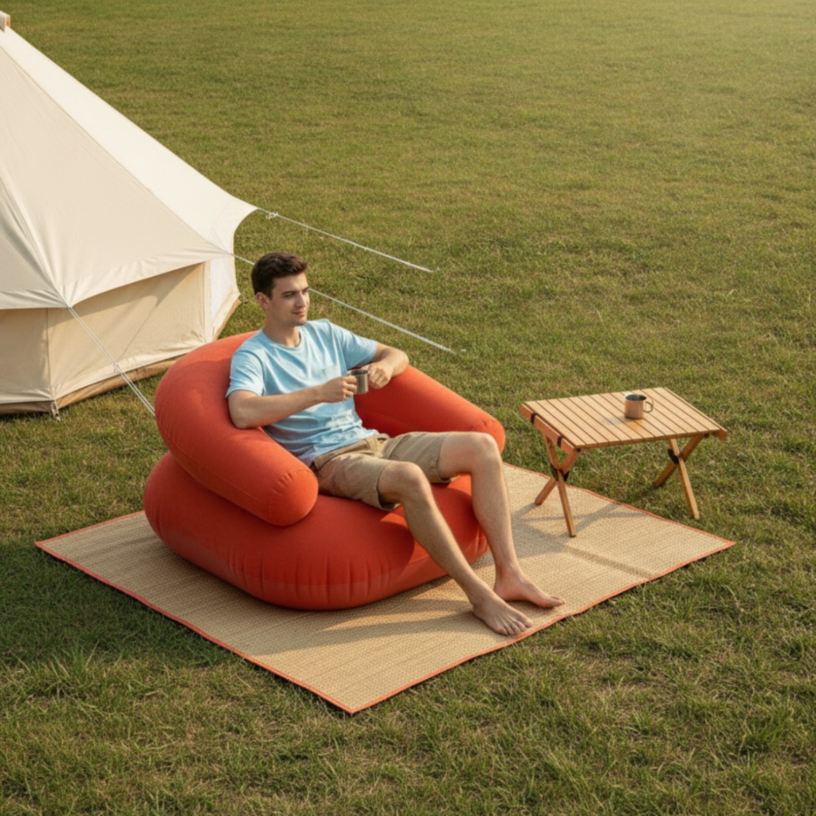 Inflatable Sofa Flocked Air So – Outdoor Furniture Lounge Bewertung und Preis