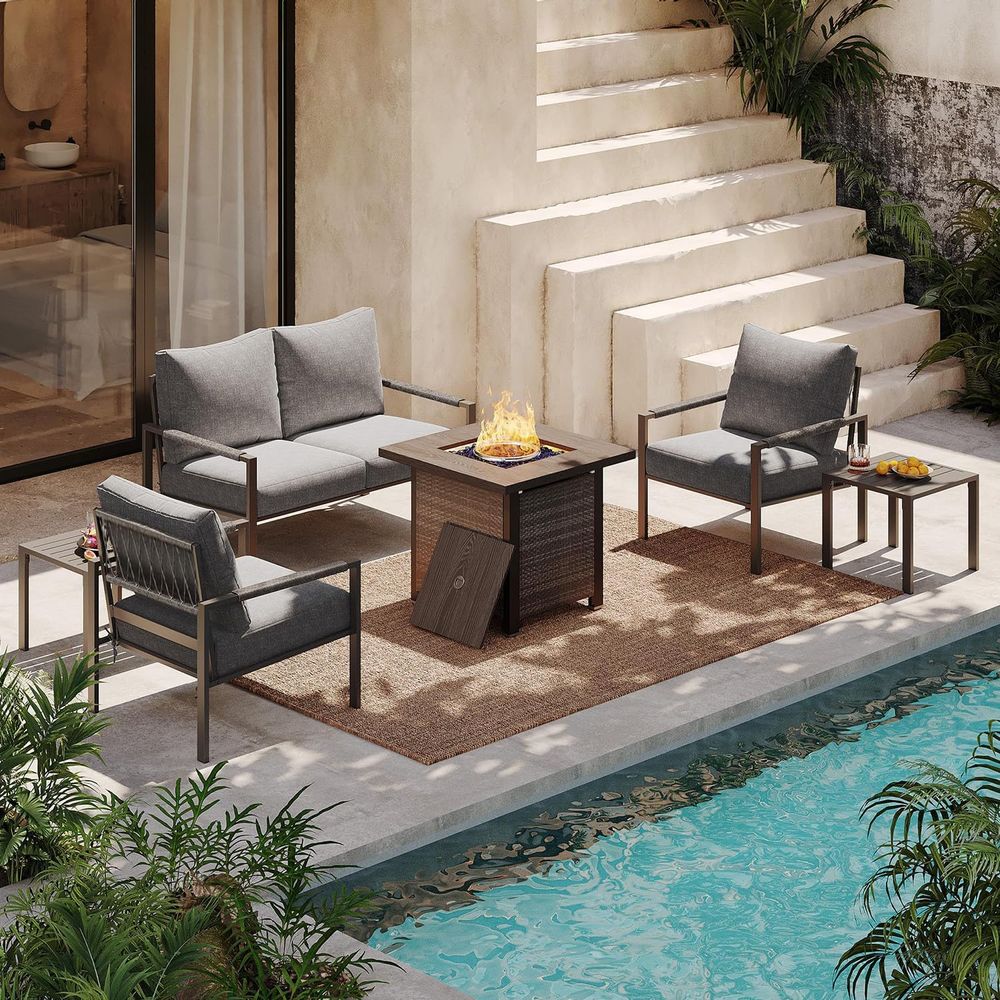 6-Piece Outdoor Patio Furnitur – Outdoor Furniture Grey Bewertung und Preis