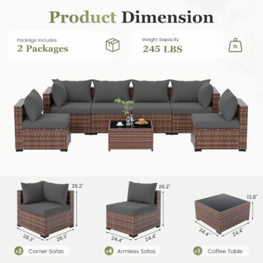 Outdoor patio furniture set: 7 – Outdoor Furniture Grey Bewertung und Preis