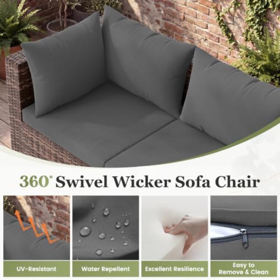 Outdoor patio furniture set: 7 – Outdoor Furniture Grey Bewertung und Preis