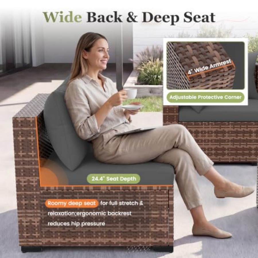 Outdoor patio furniture set: 7 – Outdoor Furniture Grey Bewertung und Preis