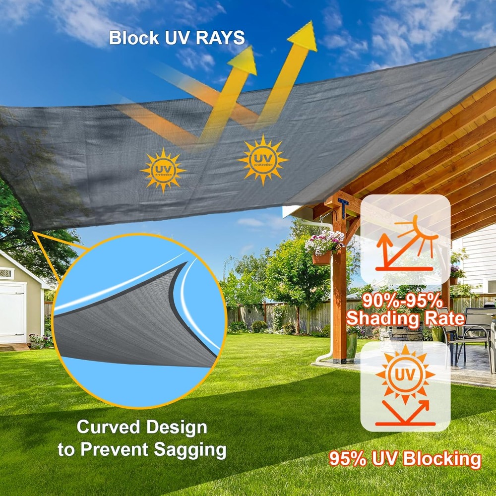 Large Sun Shade Sail 16x20 ft  – Sun Sail Shade Bewertung und Preis