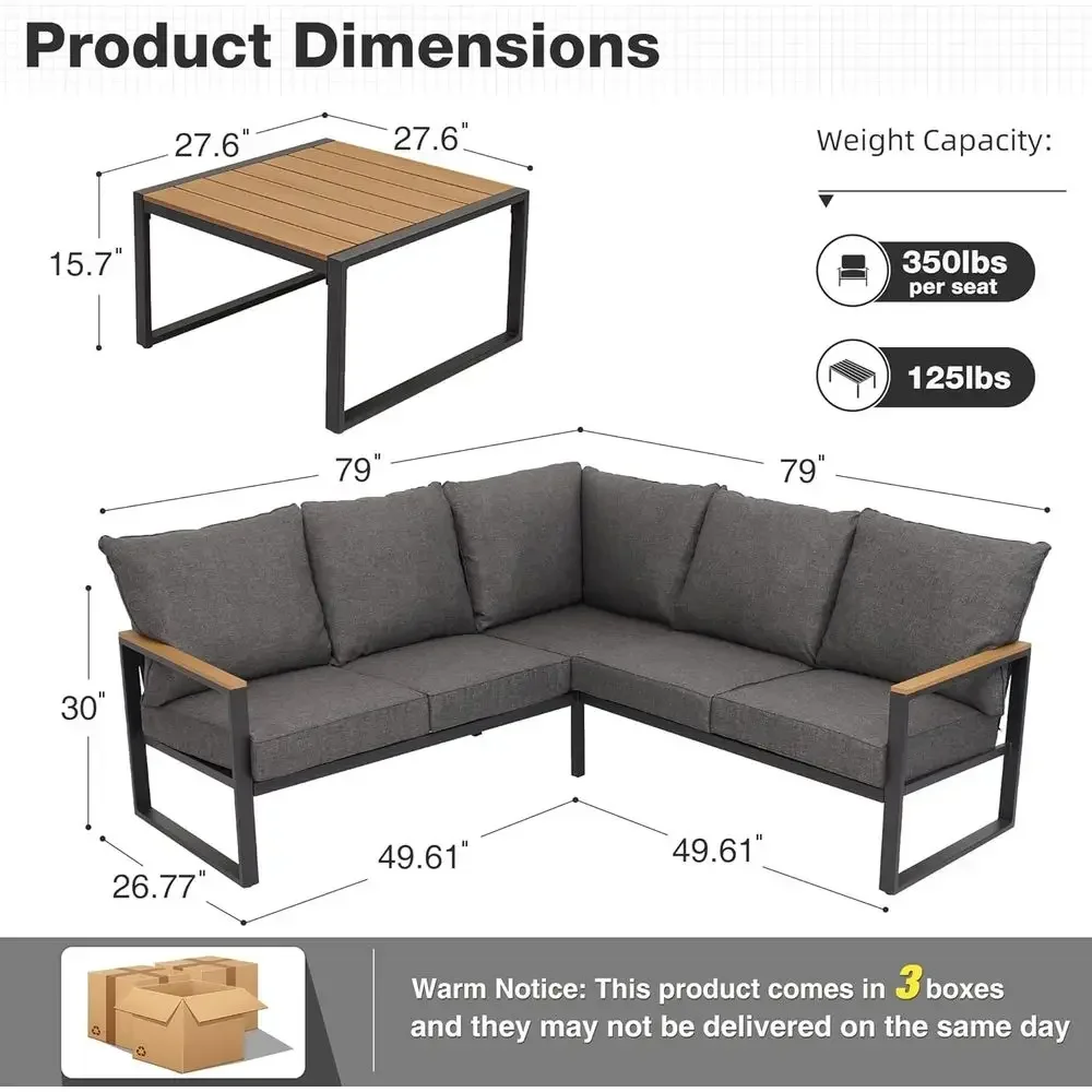 6-Piece Outdoor Sectional Sofa – Outdoor Furniture Grey Bewertung und Preis