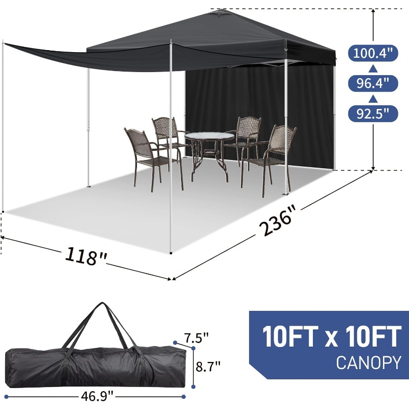 10X10Ft Pop Up Canopy Tent Ins – Outdoor Furniture Grey Bewertung und Preis