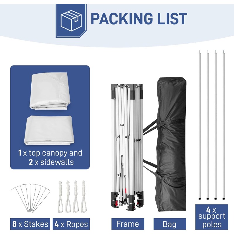 10X10Ft Pop Up Canopy Tent Ins – Outdoor Furniture Grey Bewertung und Preis