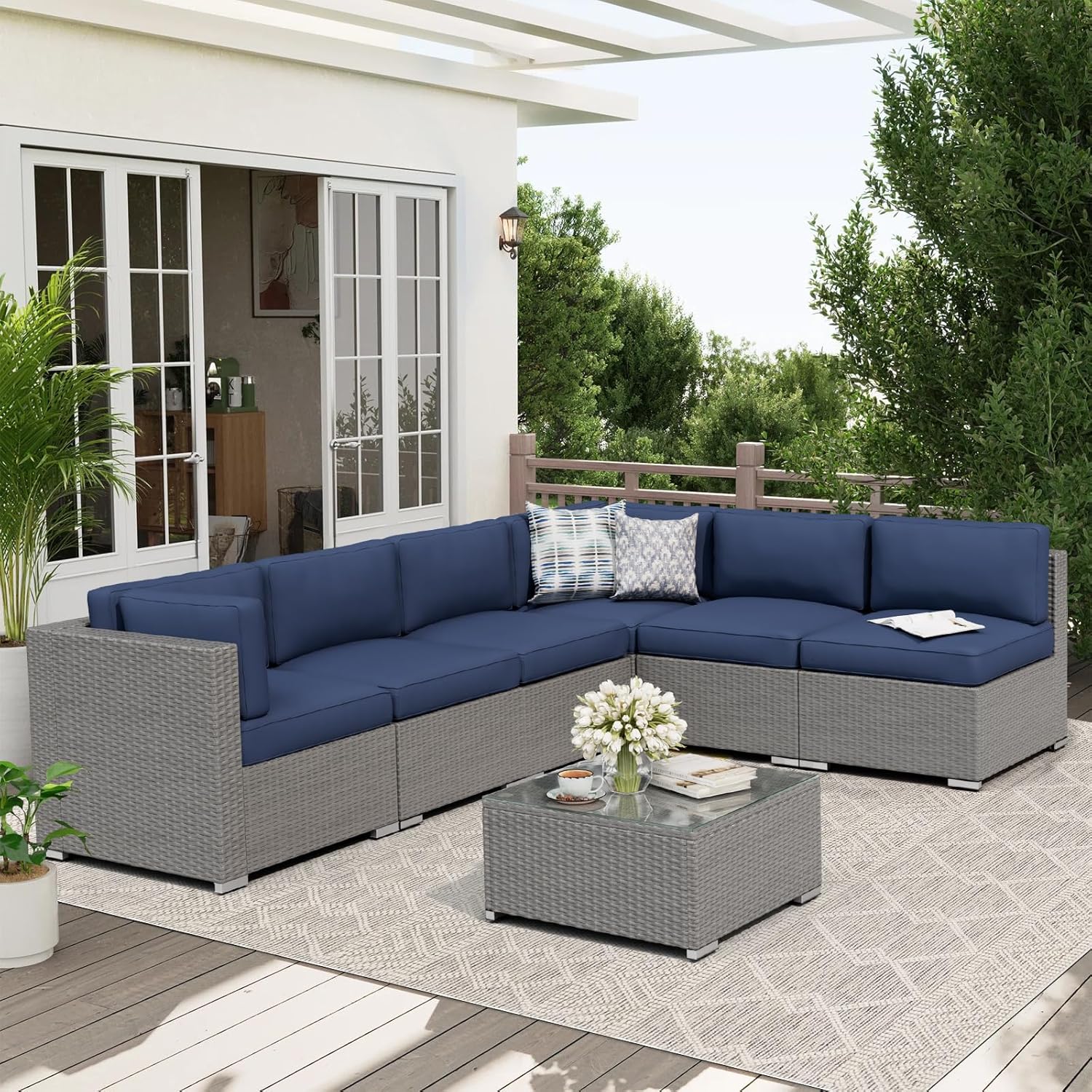 7-Piece Outdoor Patio Furnitur – Outdoor Furniture Grey Bewertung und Preis
