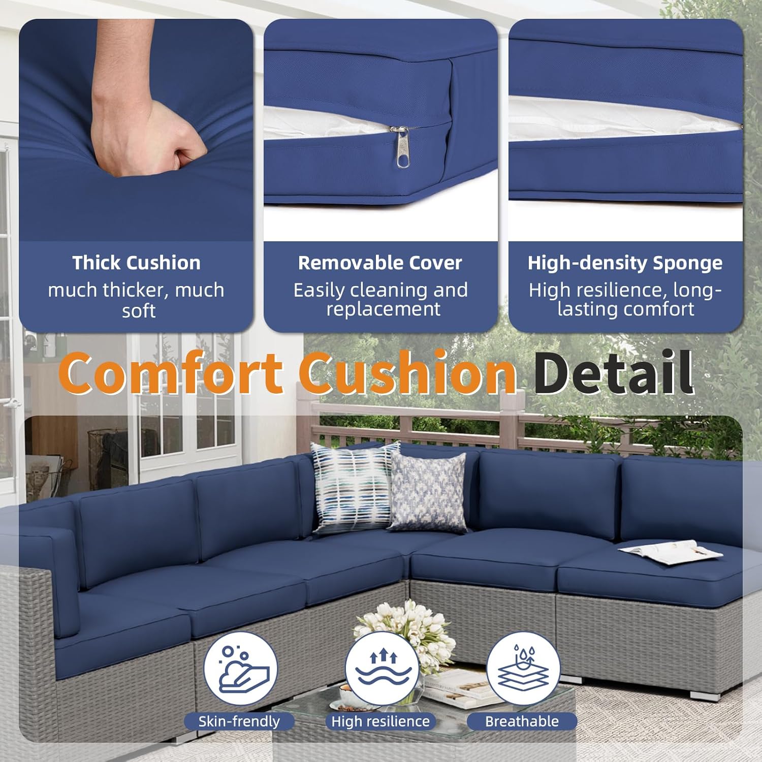 7-Piece Outdoor Patio Furnitur – Outdoor Furniture Grey Bewertung und Preis