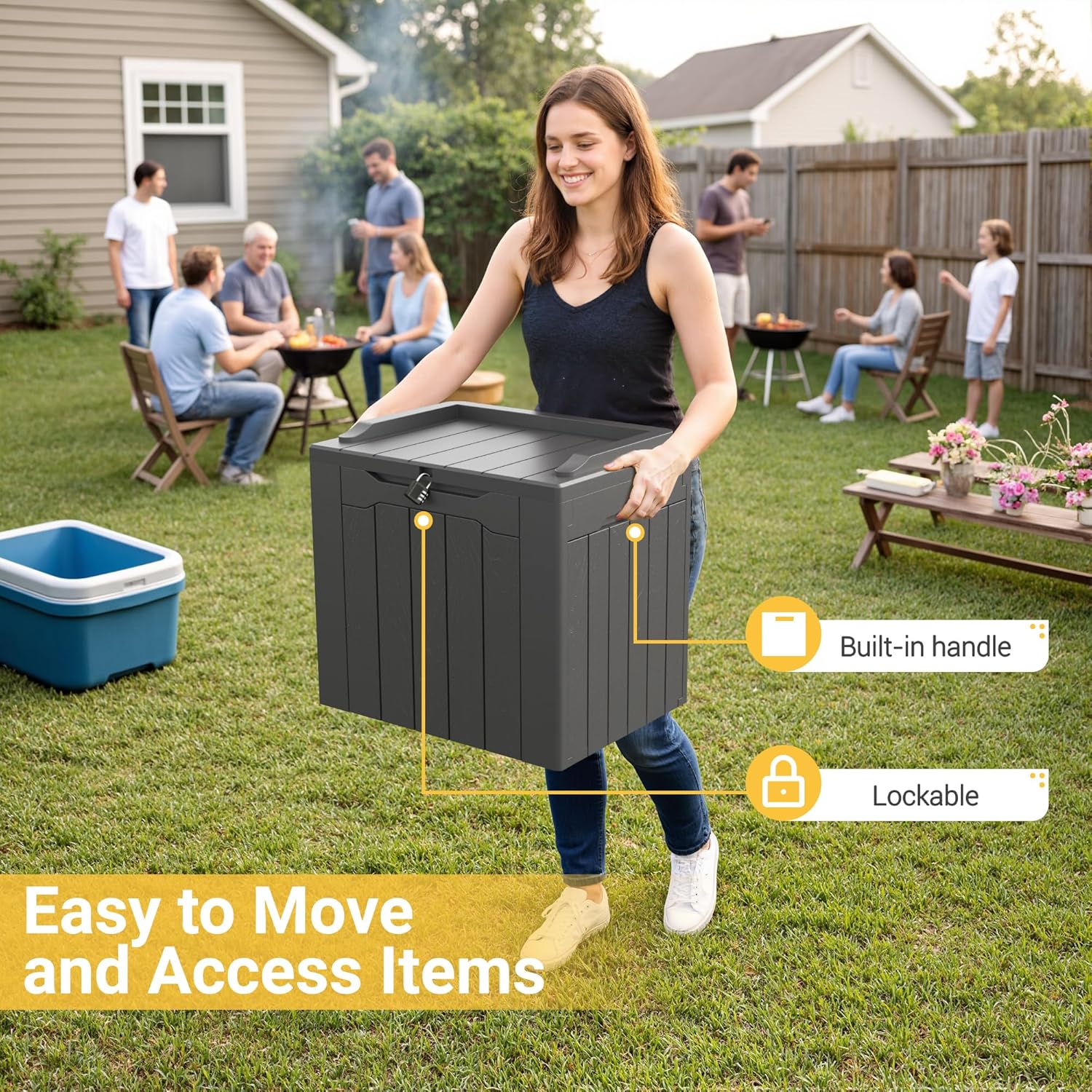 31 Gallon Outdoor Storage Box  – Outdoor Furniture Grey Bewertung und Preis