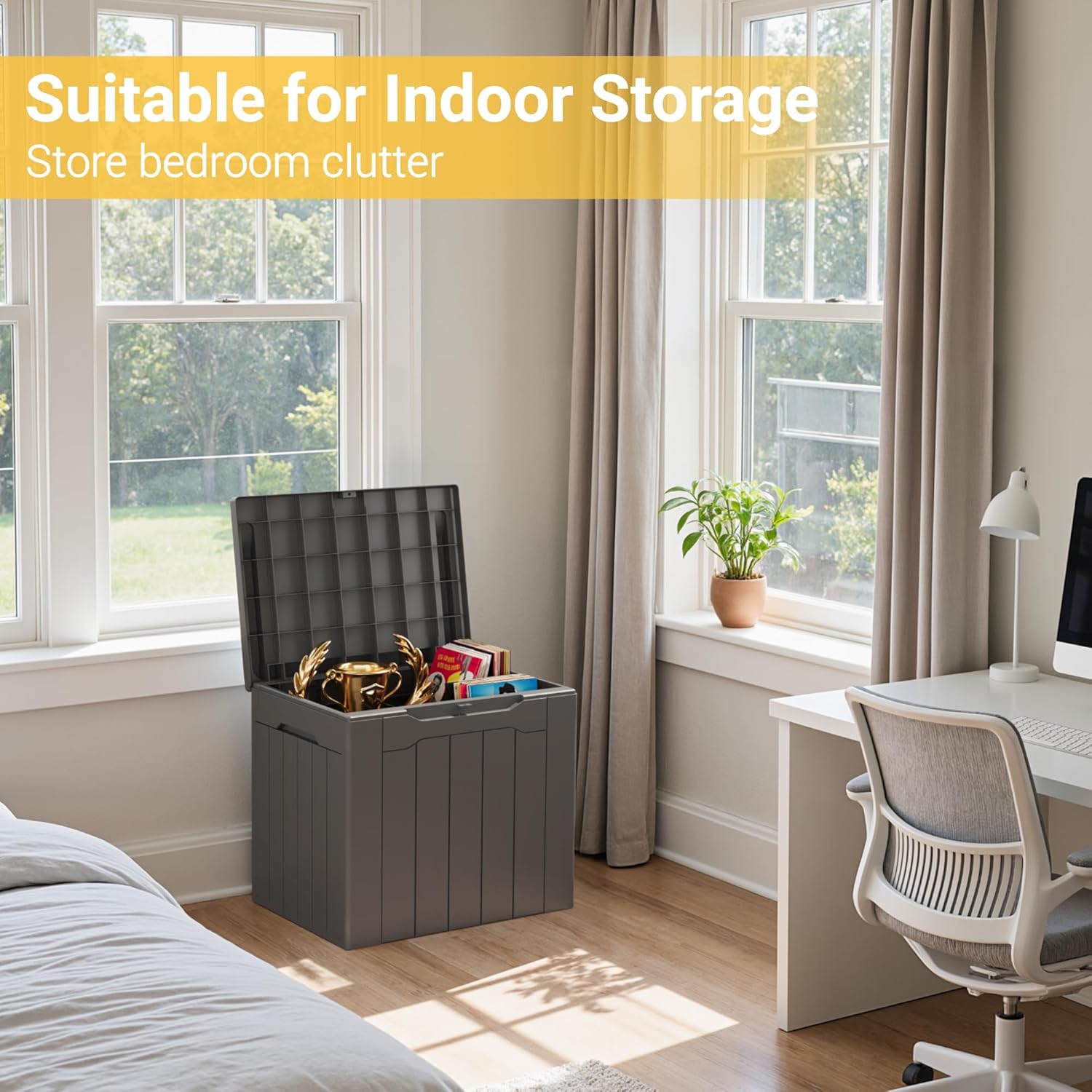 31 Gallon Outdoor Storage Box  – Outdoor Furniture Grey Bewertung und Preis